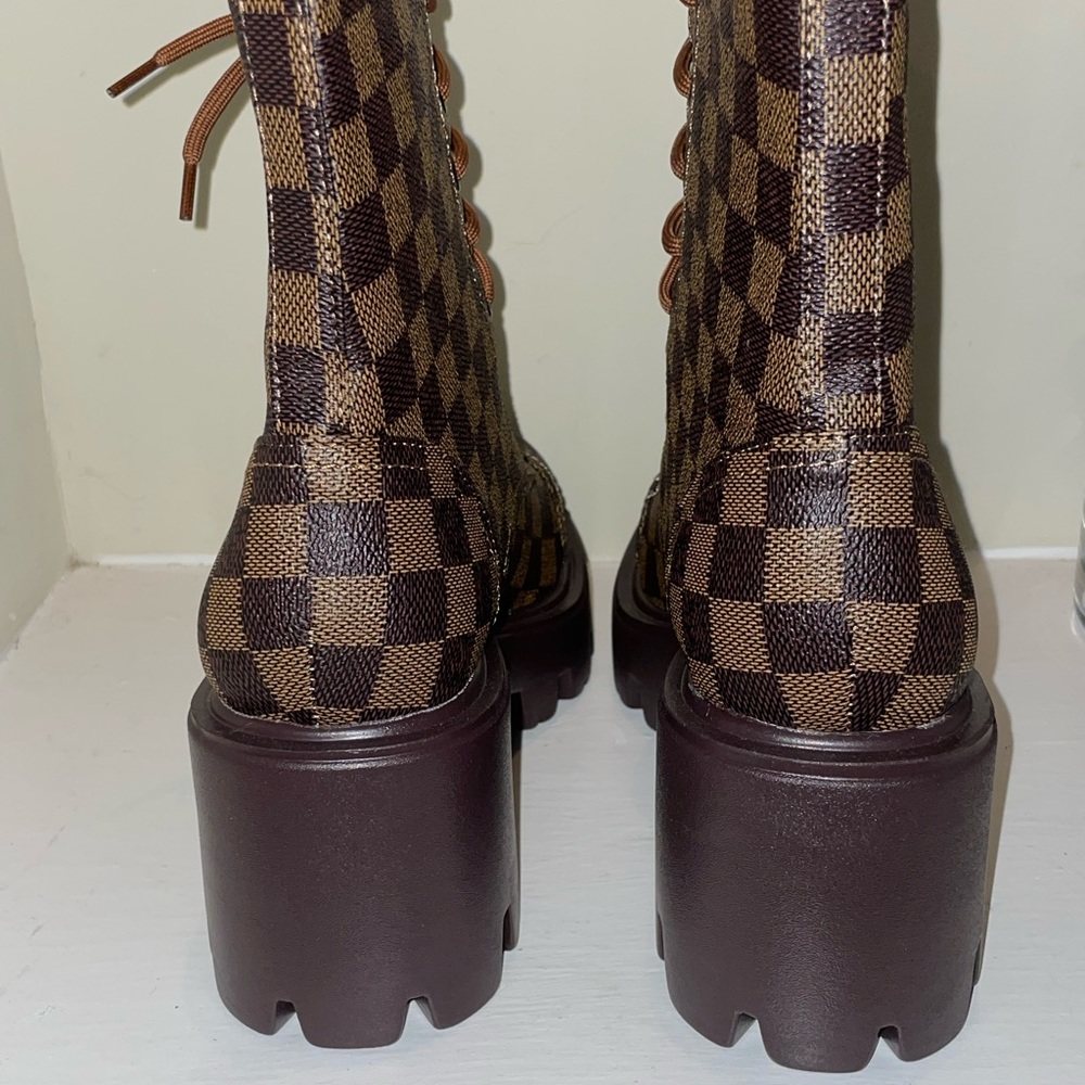 Checker Chunky Combat Boot - Picture 4 of 4